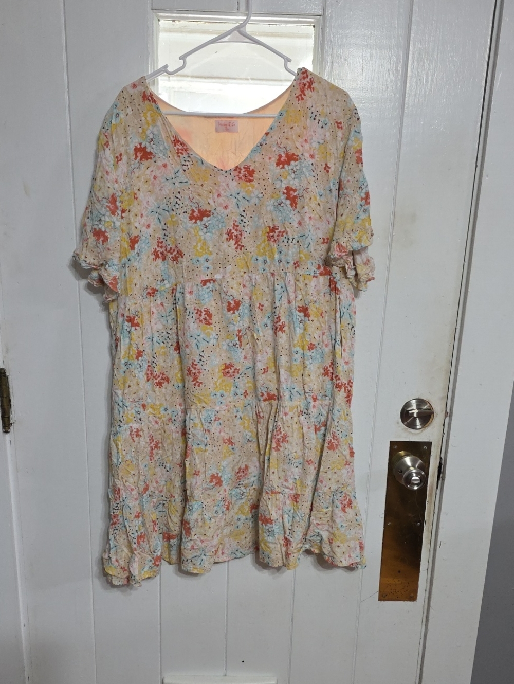 Hailey & Co. Women's Dress Floral Lined Tiered Lightweight Fall Sz 3X EUC